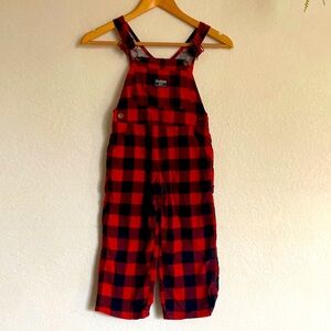 Osh Kosh B’gosh Buffalo Plaid corduroy overalls size 4T Toddler
